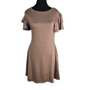 NWT | Dokotoo Mocha Brown Ruffle Sleeve Dress | Size XL